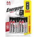 Energizer Alcaline Max AA / LR6 par 4+2 gratuites