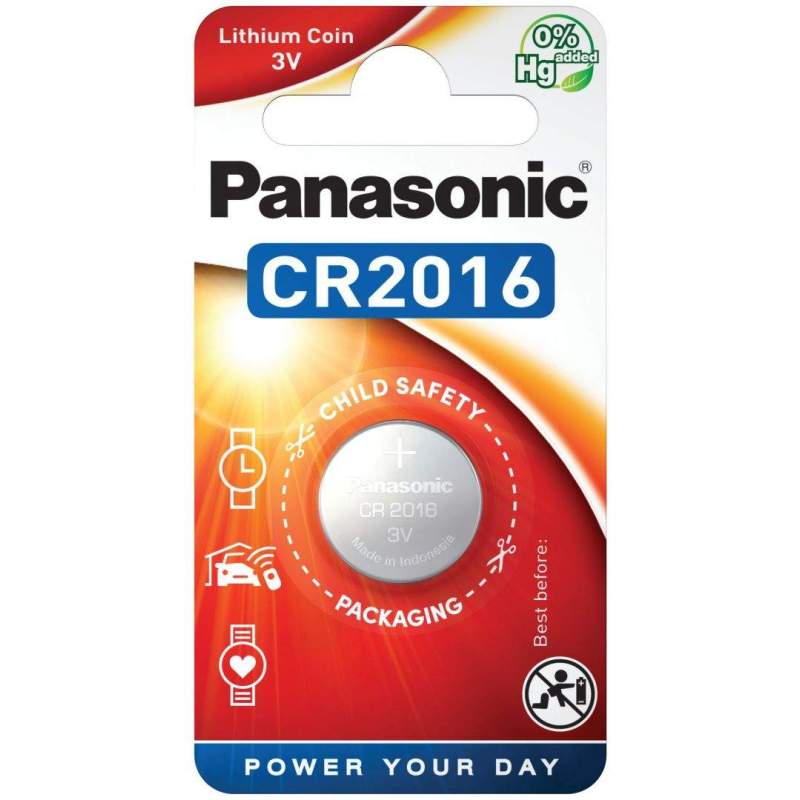 Pile CR2016 Panasonic Bouton Lithium 3V