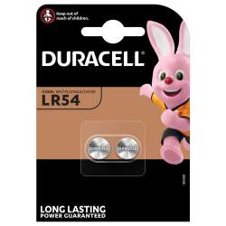 2 Piles LR54 / LR1130 / 189 / V10GA Duracell Alcaline 1,5V