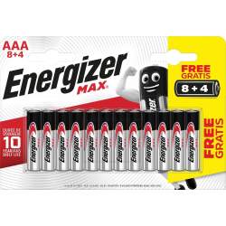 8+4 Piles Alcalines AAA / LR03 Energizer Max