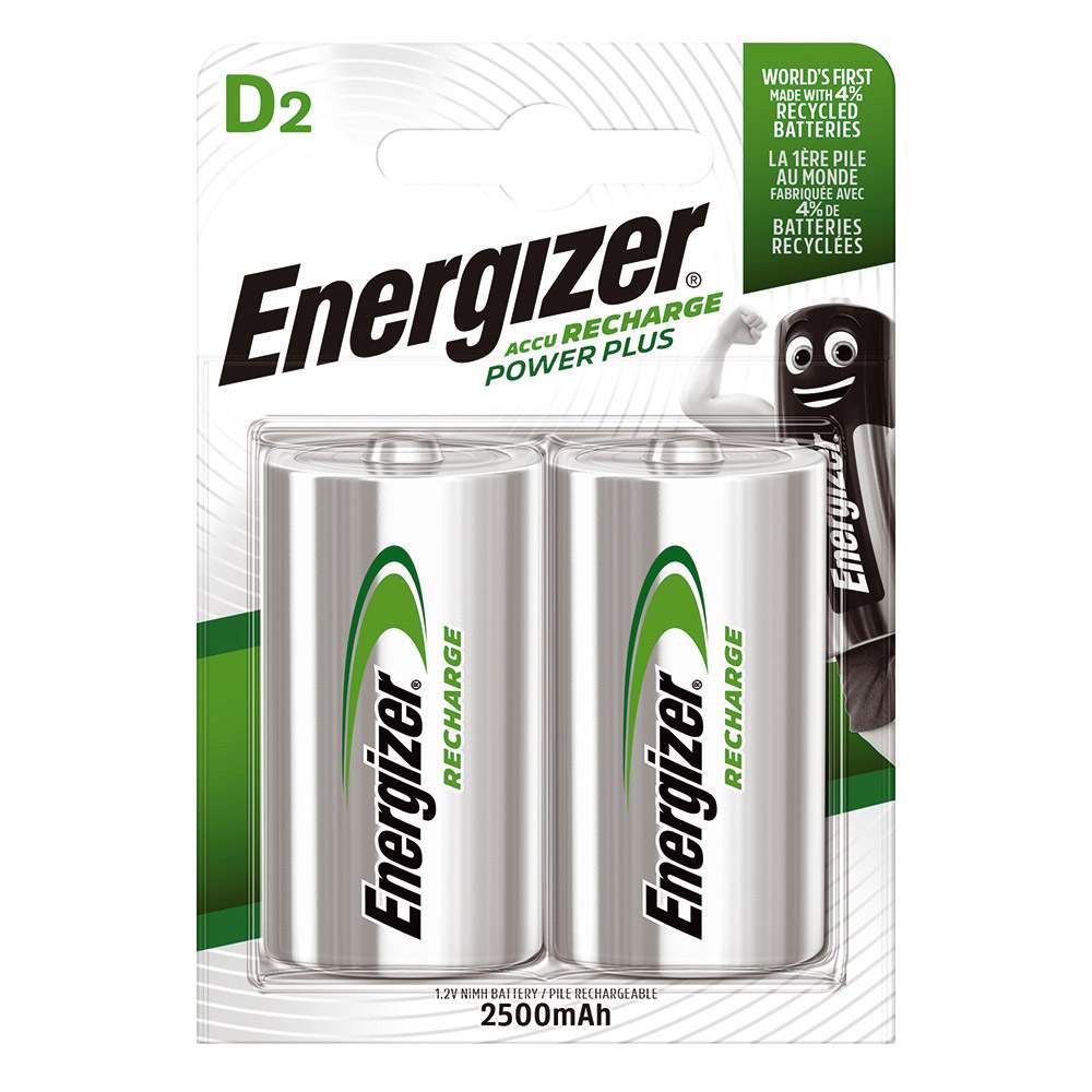 Energizer Rechargeable Power Plus D / HR20 2500mAh par 2