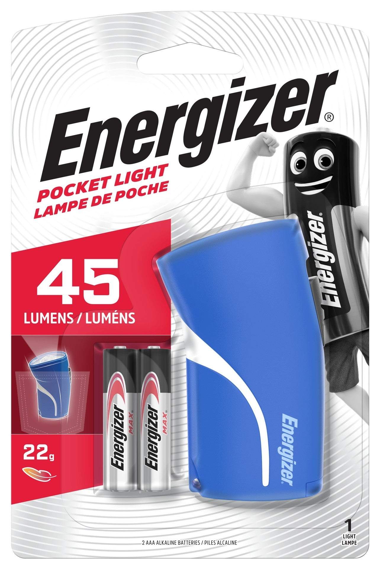 Torche Energizer Pocket Light avec 2 piles AAA