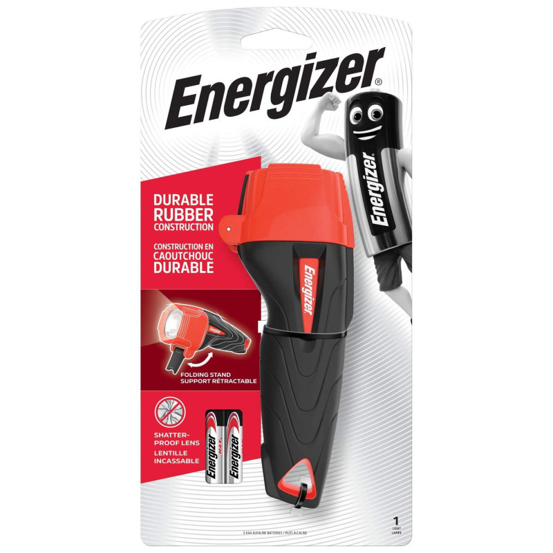Torche Energizer Impact Rubber avec 2 piles AAA