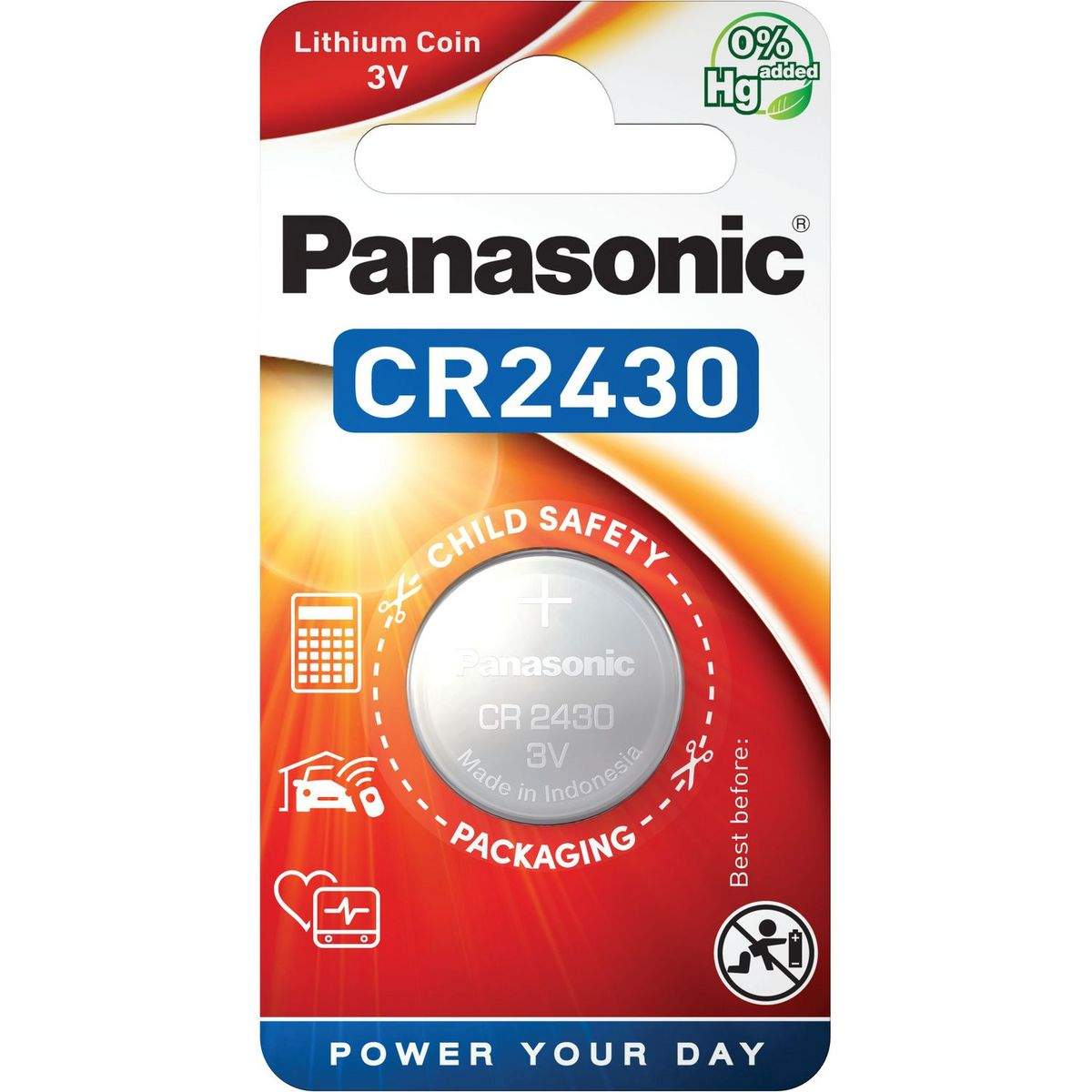Pile Bouton CR2430 Panasonic Lithium 3V (par 1) - Bestpiles