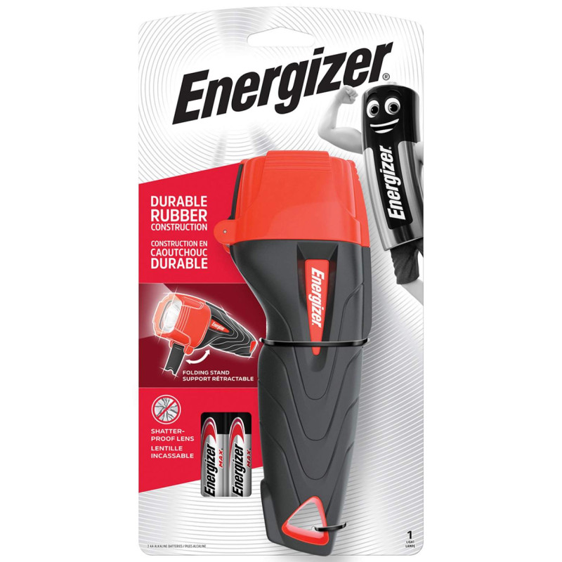 Torche Energizer Impact Rubber avec 2 piles AA