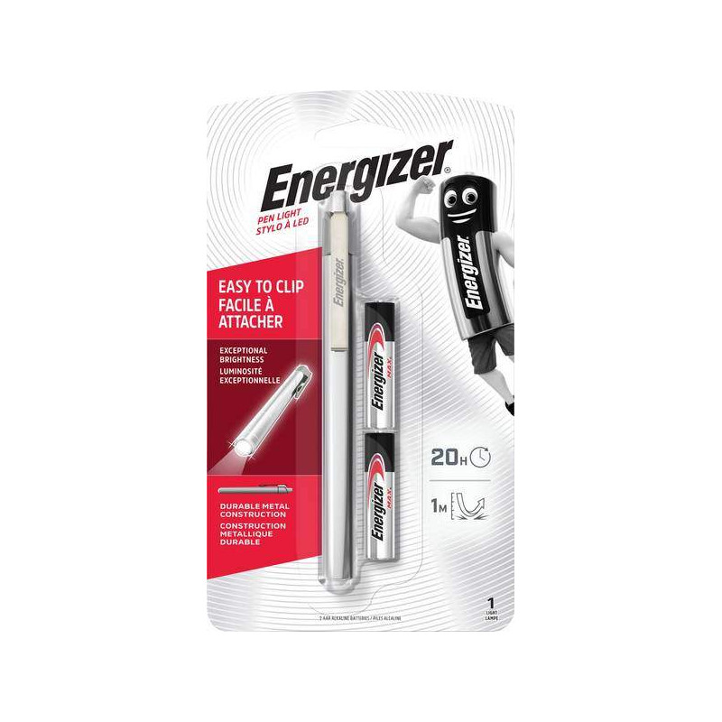 Torche Energizer Metal Pen Light avec 2 piles AAA