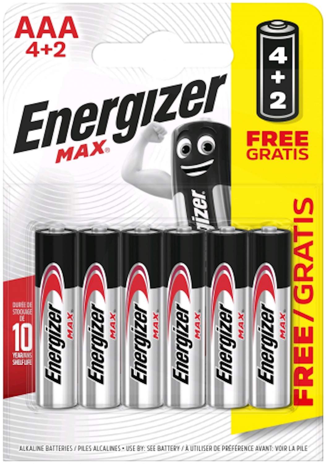 Energizer Alcaline Max AAA / LR03 par 4+2 gratuites