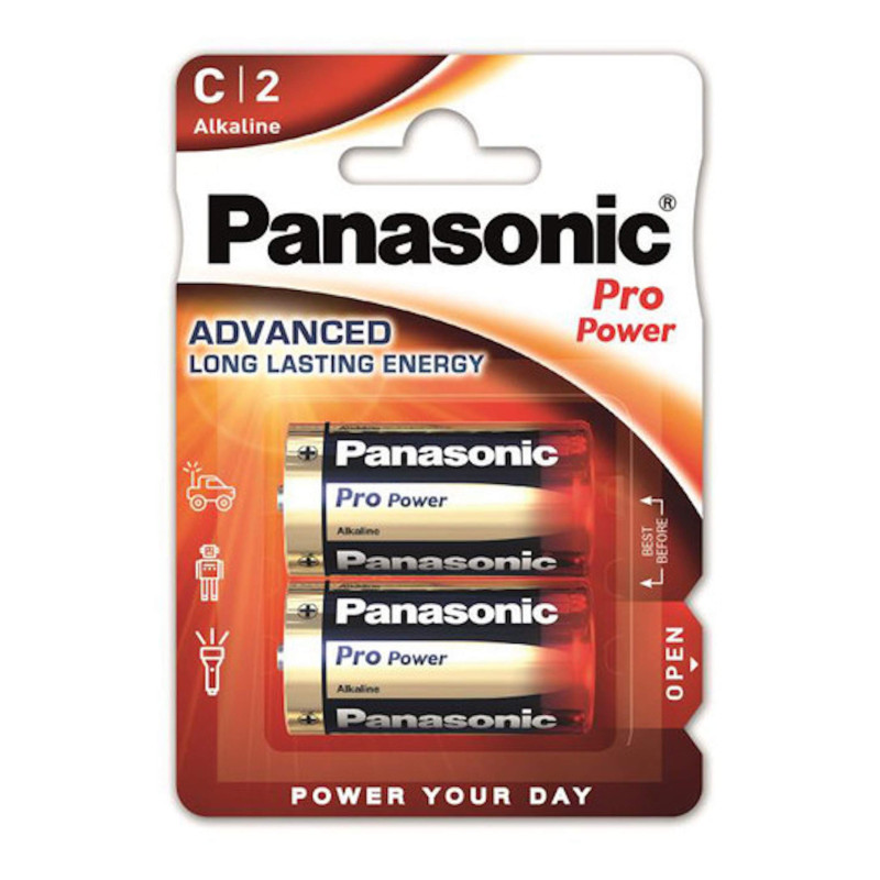2 Piles Alcalines C / LR14 Panasonic Pro Power