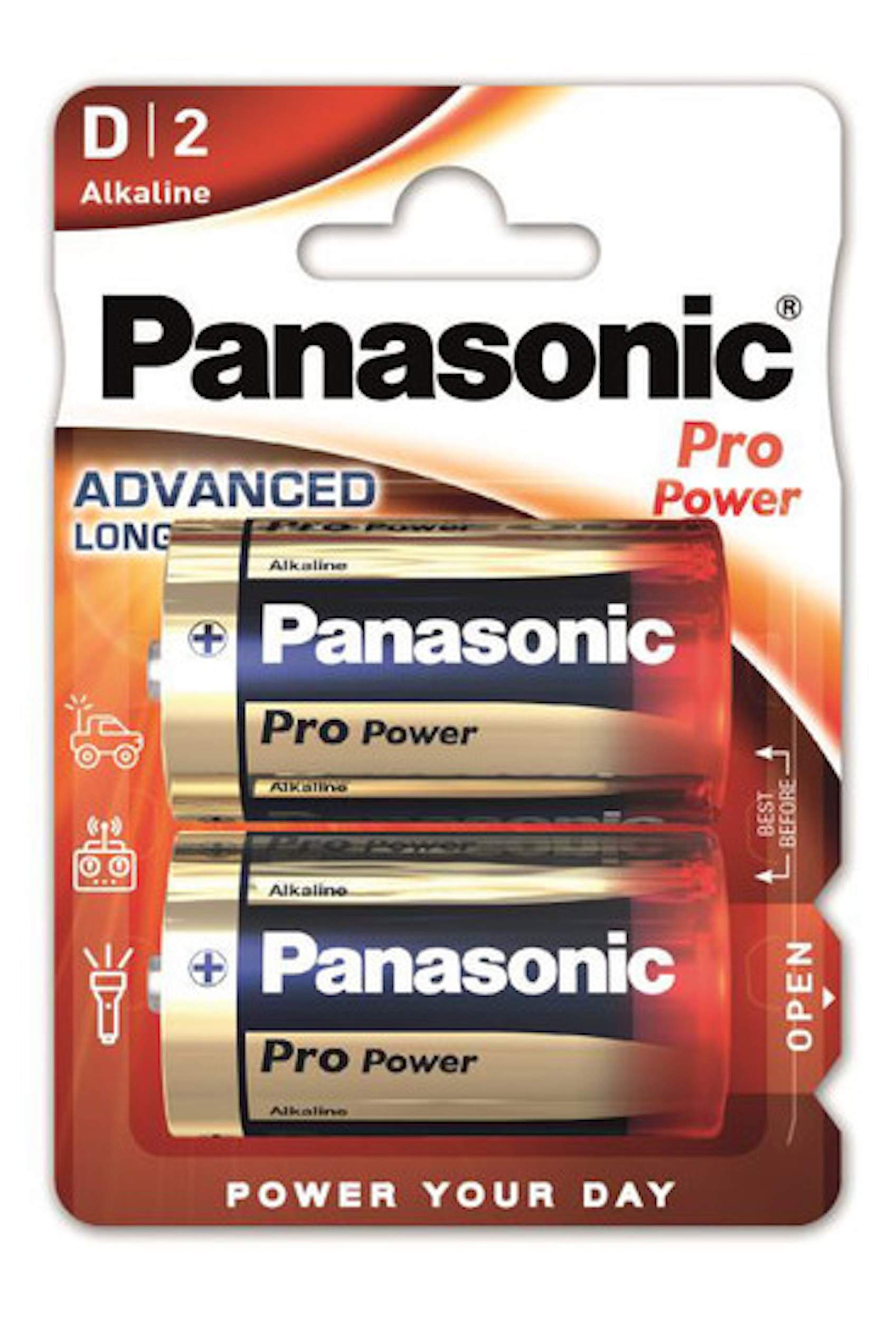 2 Piles Alcalines D / LR20 Panasonic Pro Power