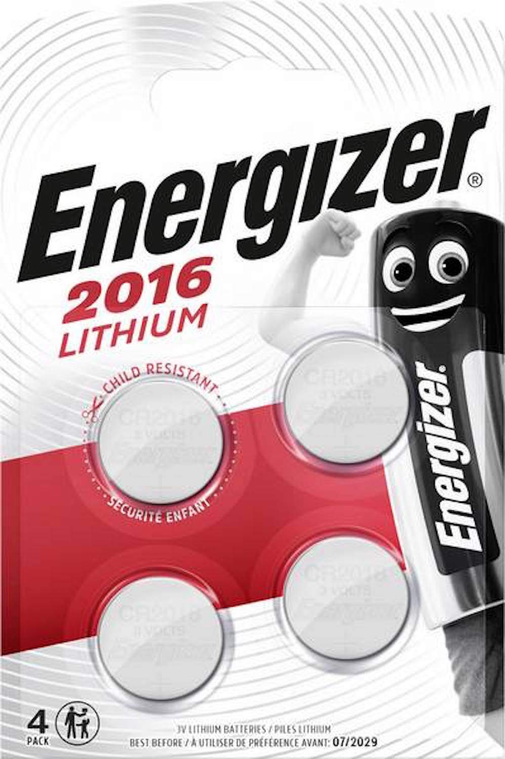 Energizer Lithium 3V CR2016 par 4