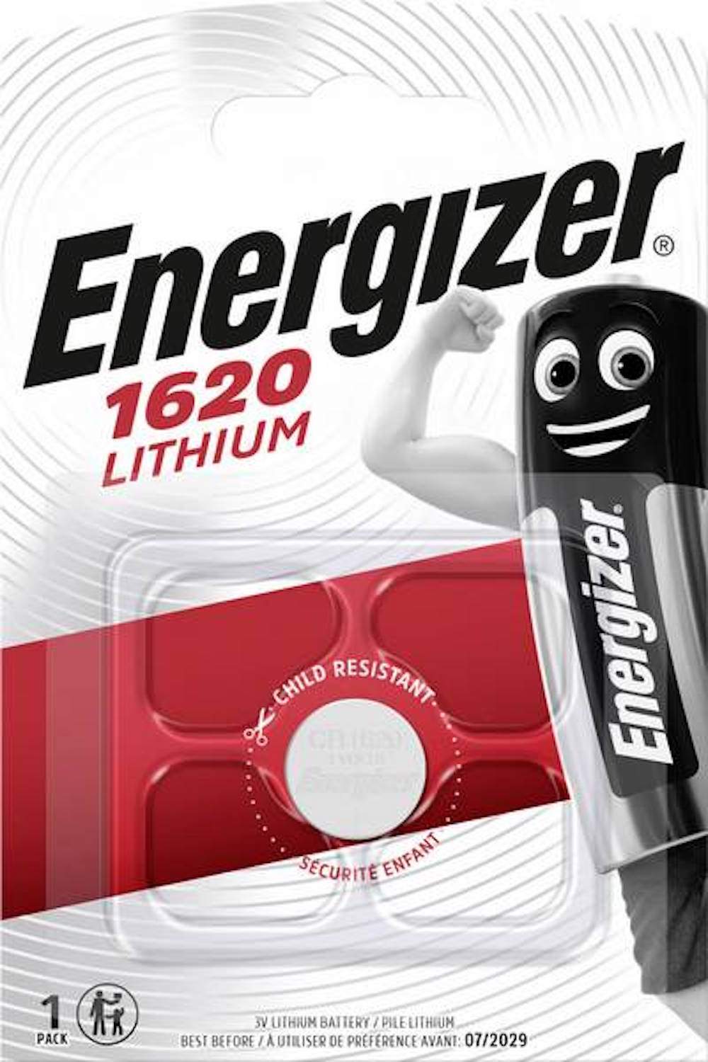 Pile Bouton CR1620 Energizer Lithium 3V (par 1) - Bestpiles