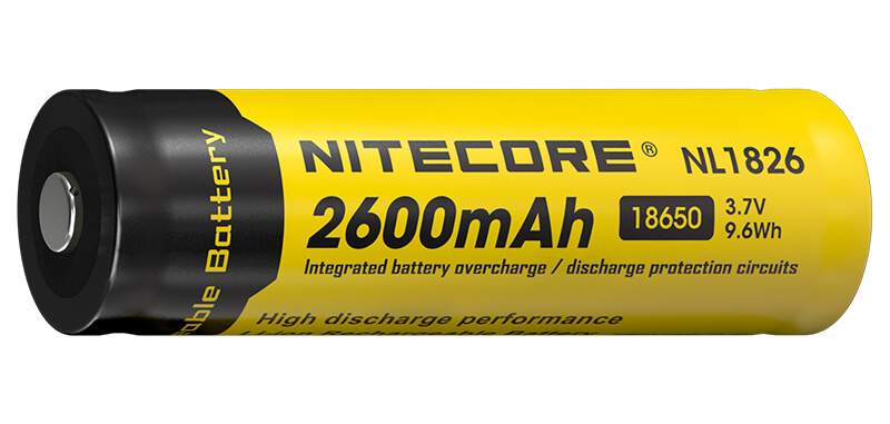 Pile Rechargeable 18650 NiteCore NL1826 3,7V 2600mAh