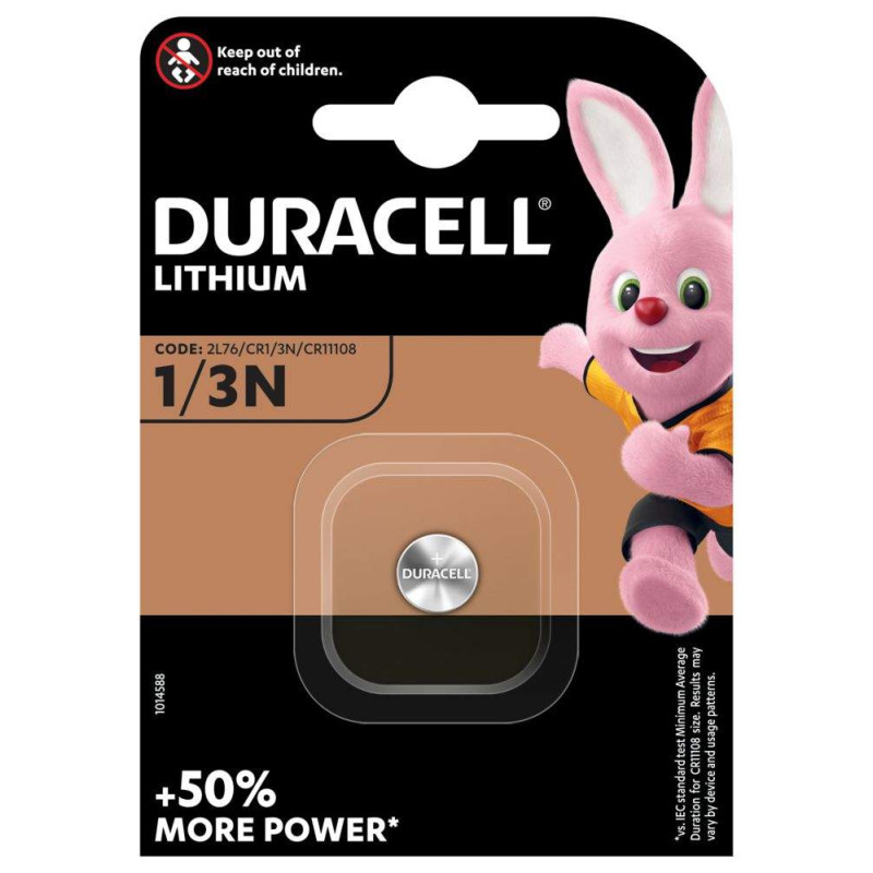 Pile 1/3N / 2L76 / CR1/3N / CR11108 / DL1/3N Duracell Lithium 3V