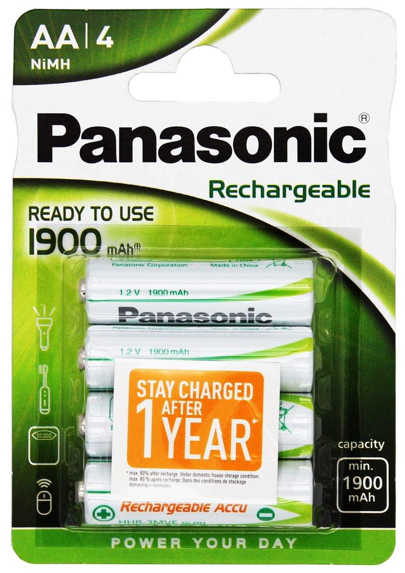 4 Piles Rechargeables AA / HR6 1900mAh Panasonic