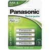 4 Piles Rechargeables AAA / HR03 750mAh Panasonic