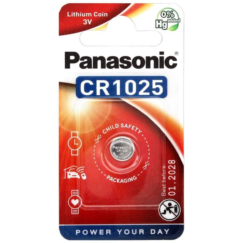 Pile CR1025 Panasonic Bouton Lithium 3V