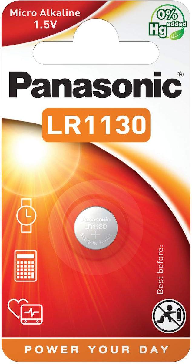 Pile LR1130 / V10GA / LR54 / 189 / AG10 Panasonic Alcaline 1,5V