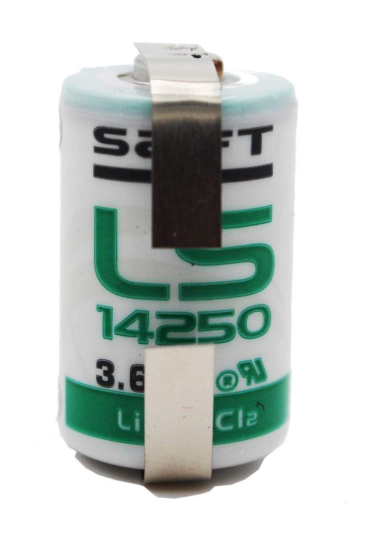 Pile LS14250 / CR1/2AA Cosses à Souder en U Saft Lithium 3,6V
