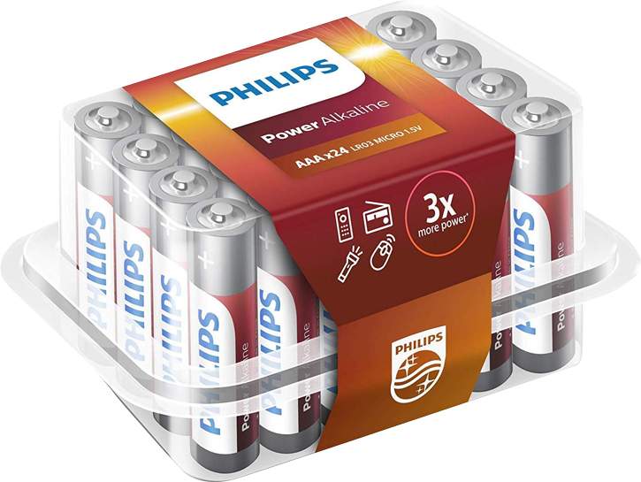24 Piles Alcalines AAA / LR03 Philips Power Alkaline
