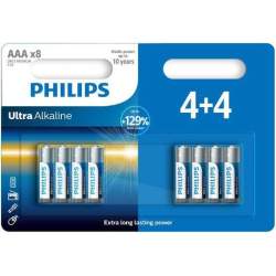 4+4 Piles Alcalines AAA / LR03 Philips Ultra Alkaline