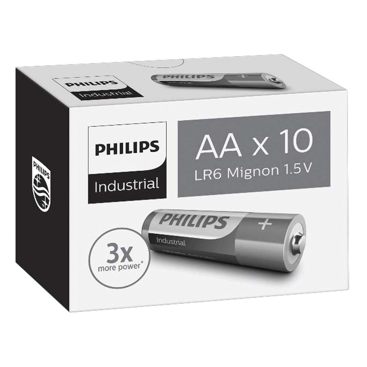 10 Piles Alcalines AA / LR6 Philips Industrial