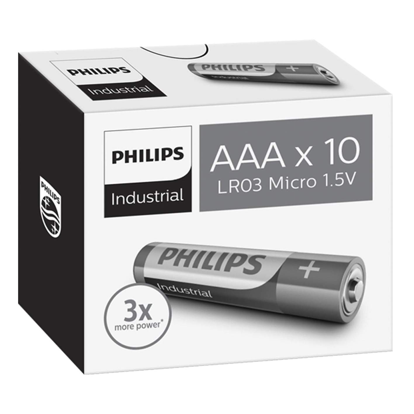 10 Piles Alcalines AAA / LR03 Philips Industrial
