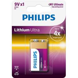 Pile Lithium 9V / 6FR61 Philips Lithium Ultra