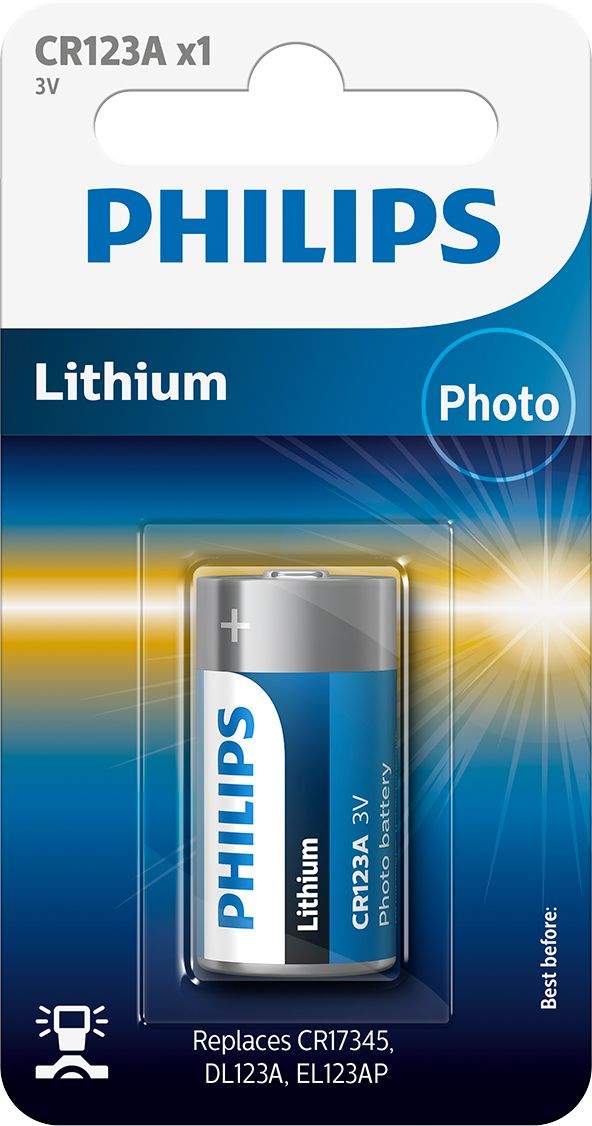 Pile CR123A Philips Lithium 3V