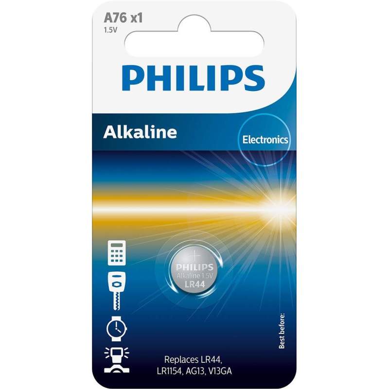 Pile A76 / LR44 / LR1154 Philips Alcaline 1,5V