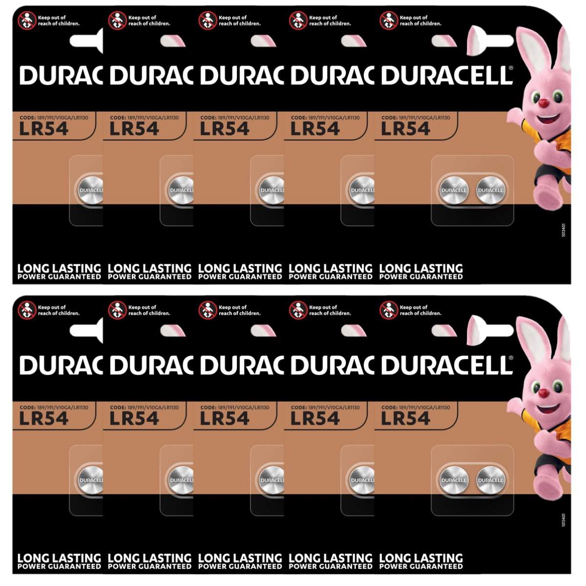 Duracell Lot De 2 Piles Bouton Alcalines LR54 - 1.5V, Diamètre 11.6mm, Hauteur 3.0mm, Pour Appareils électroniques