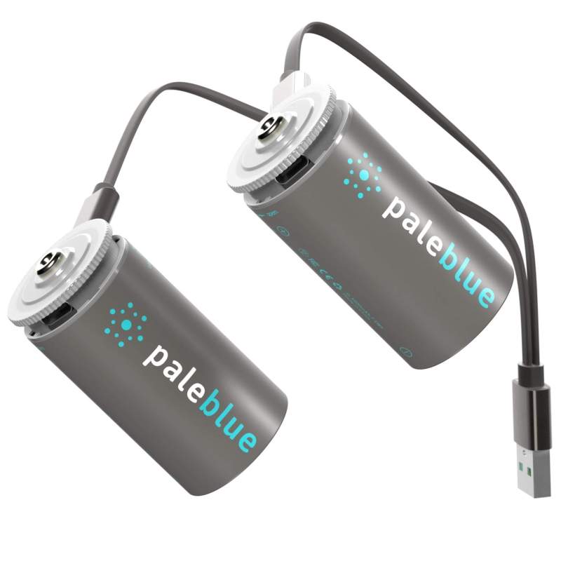 2 Piles Rechargeables USB D / HR20 5000mAh PaleBlue Lithium Ion 1.5V -  Bestpiles