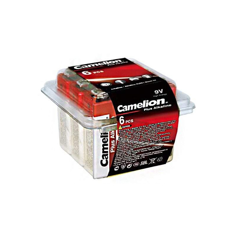 6 Piles Alcalines 9V / 6LR61 Camelion Plus Alcaline