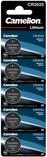 5 Piles CR2025 / 5003LC Camelion Bouton Lithium 3V