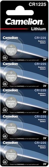 5 Piles CR1225 / 5020LC Camelion Bouton Lithium 3V