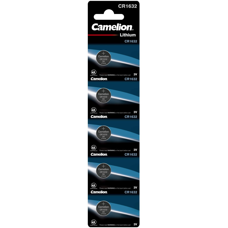 5 Piles CR1632 Camelion Bouton Lithium 3V