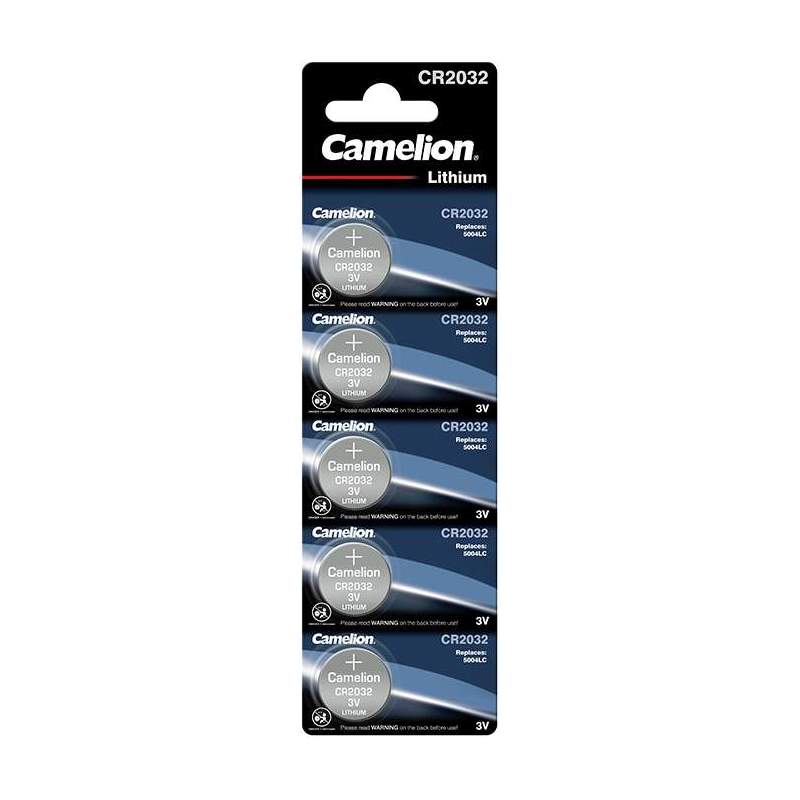 5 Piles CR2032 / 5004LC Camelion Bouton Lithium 3V