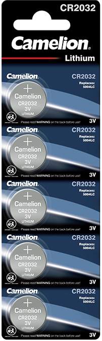 5 Piles CR2032 / 5004LC Camelion Bouton Lithium 3V