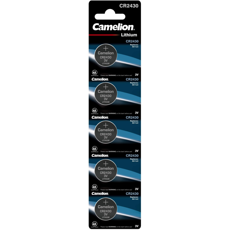 5 Piles CR2430 Camelion Bouton Lithium 3V