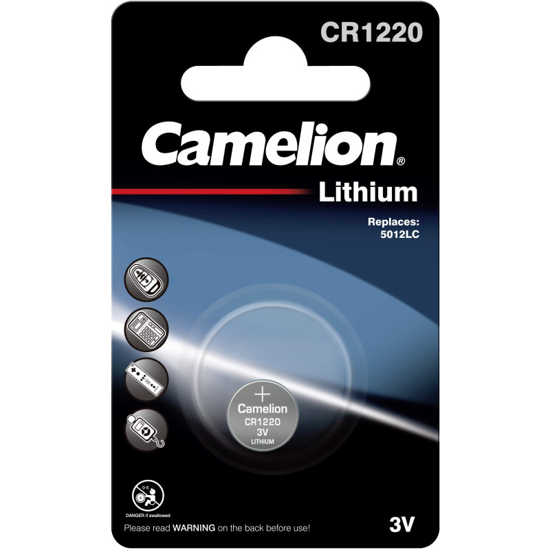 Pile CR1220 / 5012LC Camelion Bouton Lithium 3V