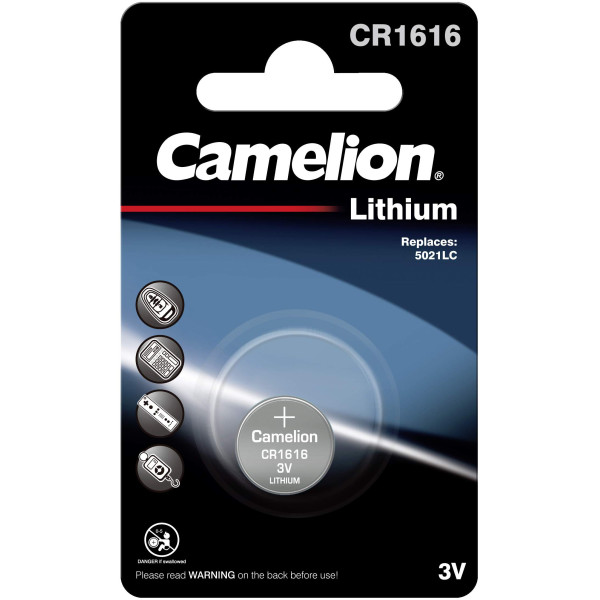 5 Piles Bouton CR1616 3V - Lithium - Pour Montres, Télécommandes, Jeux