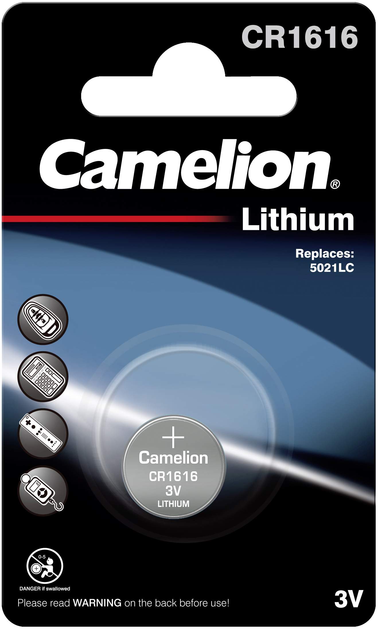 Pile CR1616 / 5021LC Camelion Bouton Lithium 3V