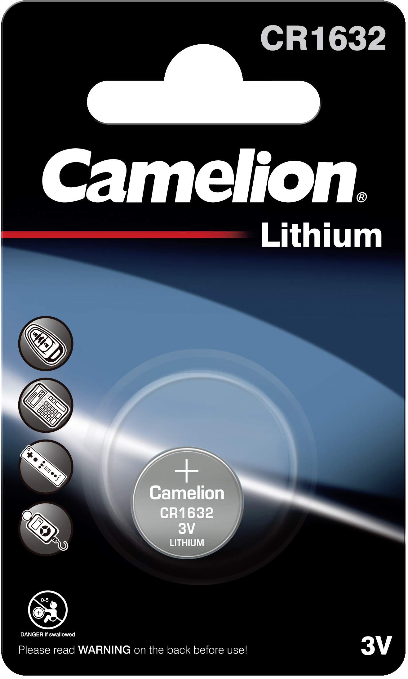 Pile CR1632 Camelion Bouton Lithium 3V