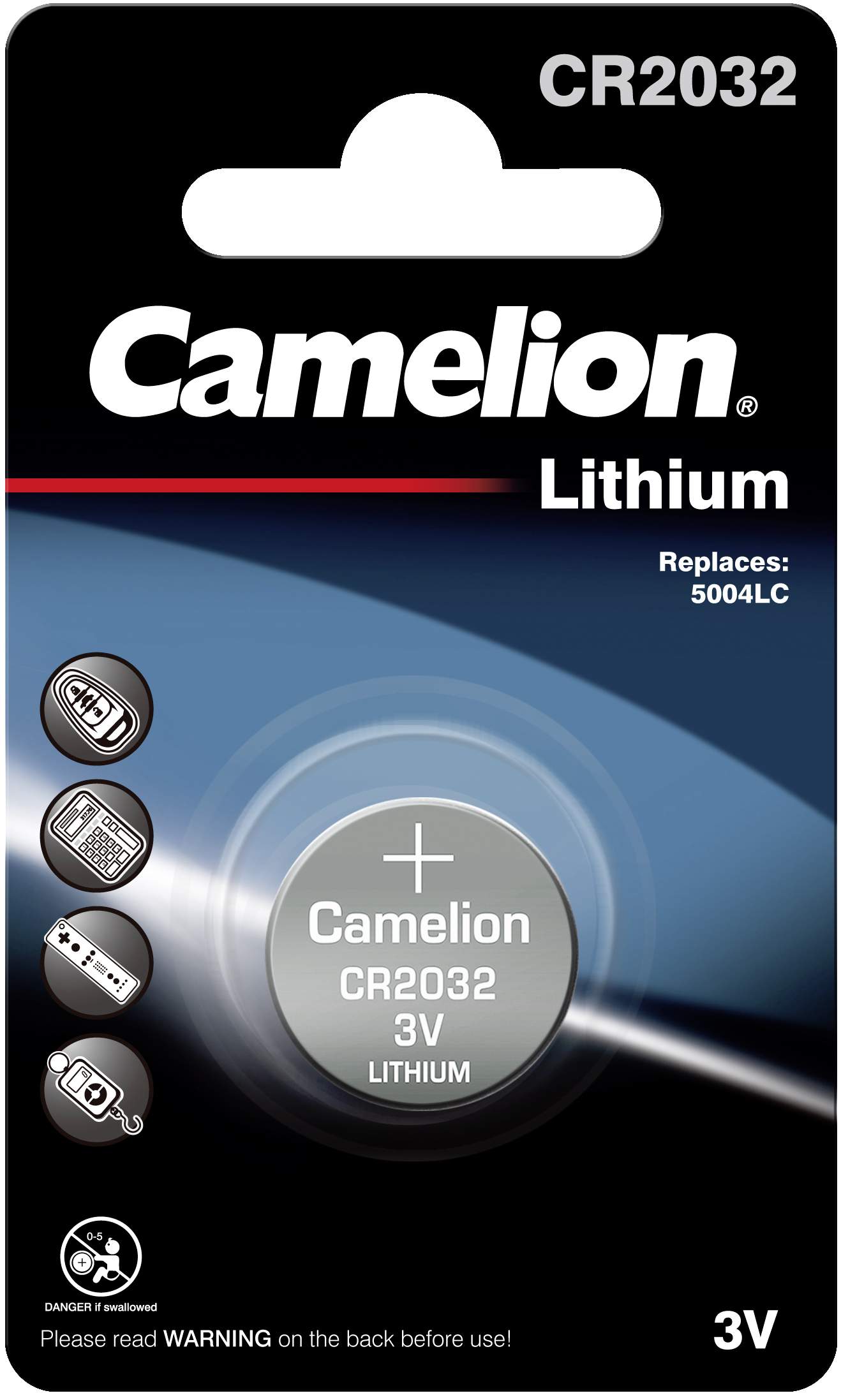 Pile CR2032 / 5004LC Camelion Bouton Lithium 3V