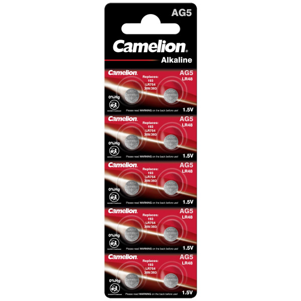 Piles Bouton AG5 LR754 - Lot De 10 Piles Alcalines - Pour Montres Et Petits Appareils