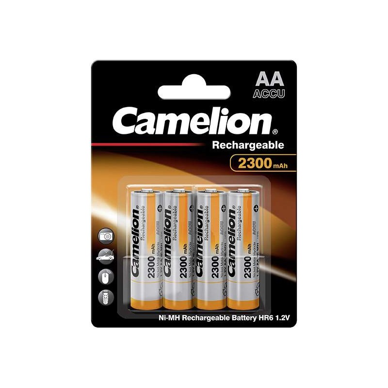 4 Piles Rechargeables AA / HR6 2300mAh Camelion