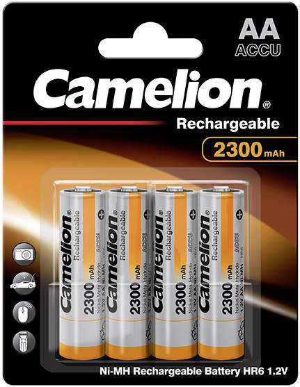 4 Piles Rechargeables AA / HR6 2300mAh Camelion