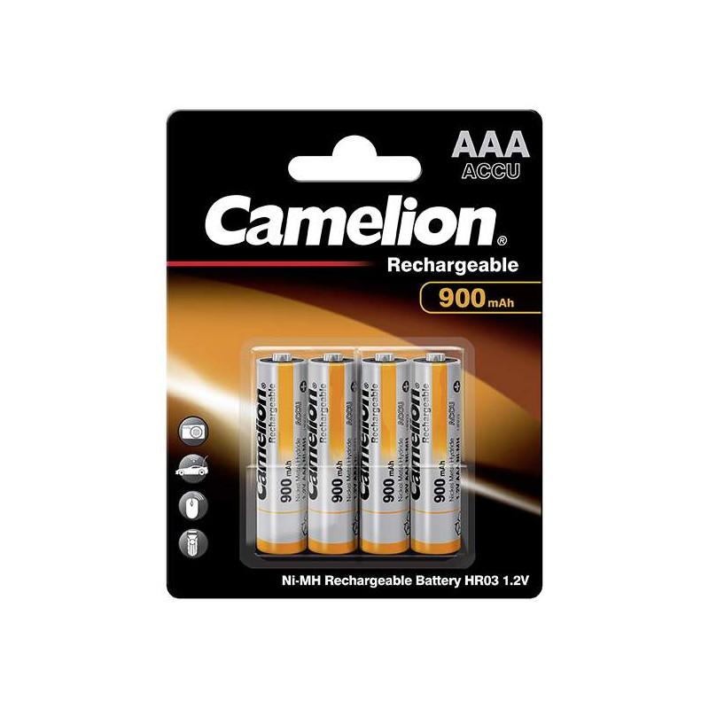 4 Piles Rechargeables AAA / HR03 900mAh Camelion