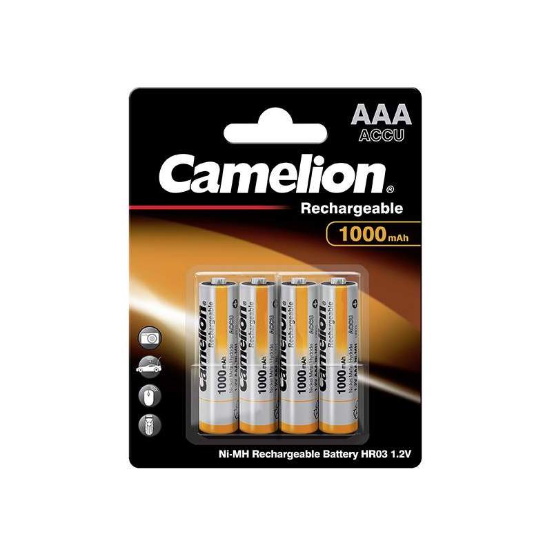 4 Piles Rechargeables AAA / HR03 1000mAh Camelion