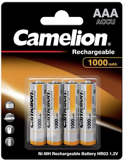 4 Piles Rechargeables AAA / HR03 1000mAh Camelion