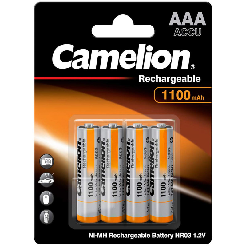 4 Piles Rechargeables AAA / HR03 1100mAh Camelion